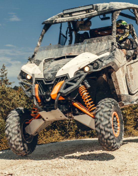 ATV jump in the mountains